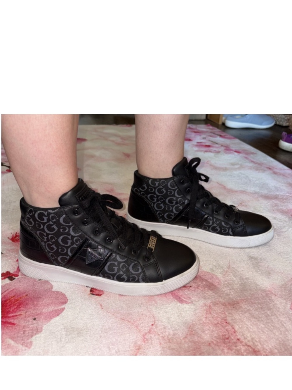 Guess Black Logo High-Top Sneakers Size 8